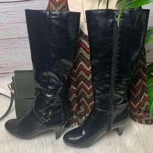 🌹🗯 KAREN SCOTT HARLOW ALMOND TOE KNEE HIGH BOOTS